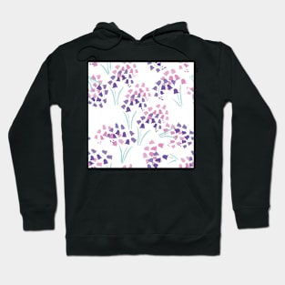 Pink and blue bluebells pattern Hoodie